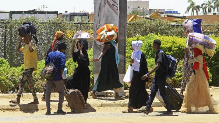 Sudan residents fleeing